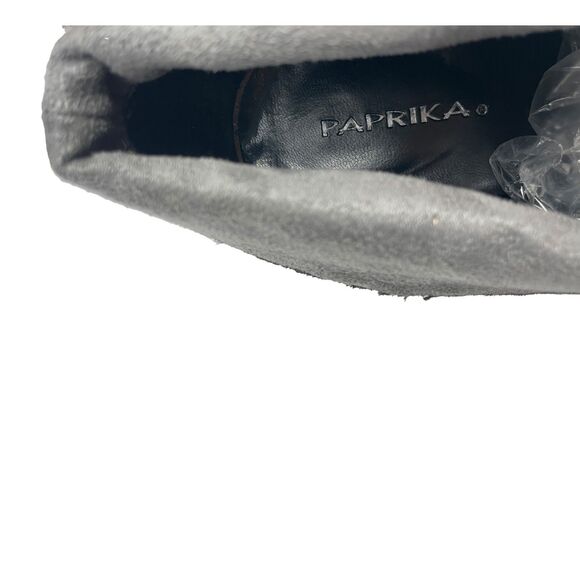 Urban Outfitter Paprika RETRO 80s GRAY Cuff ANKLE Pull On Heeled Booties 10 - Picture 10 of 11